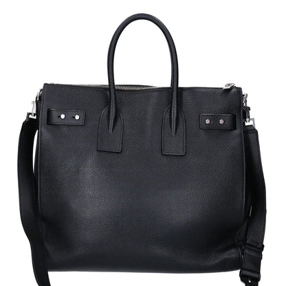 Saint Laurent Paris Grain Calfskin Sac de Jour Souple North South 2-Way Handbag — view 3