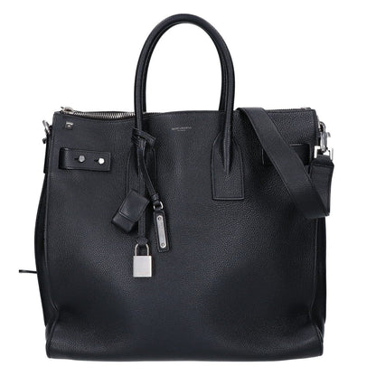 Saint Laurent Paris Grain Calfskin Sac de Jour Souple North South 2-Way Handbag
