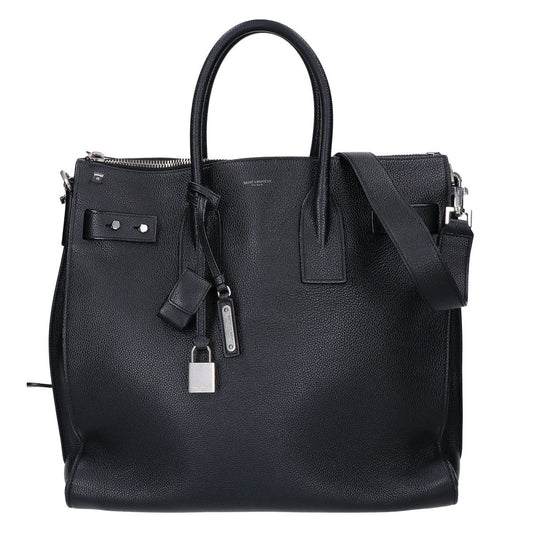 Saint Laurent Paris Grain Calfskin Sac de Jour Souple North South 2-Way Handbag