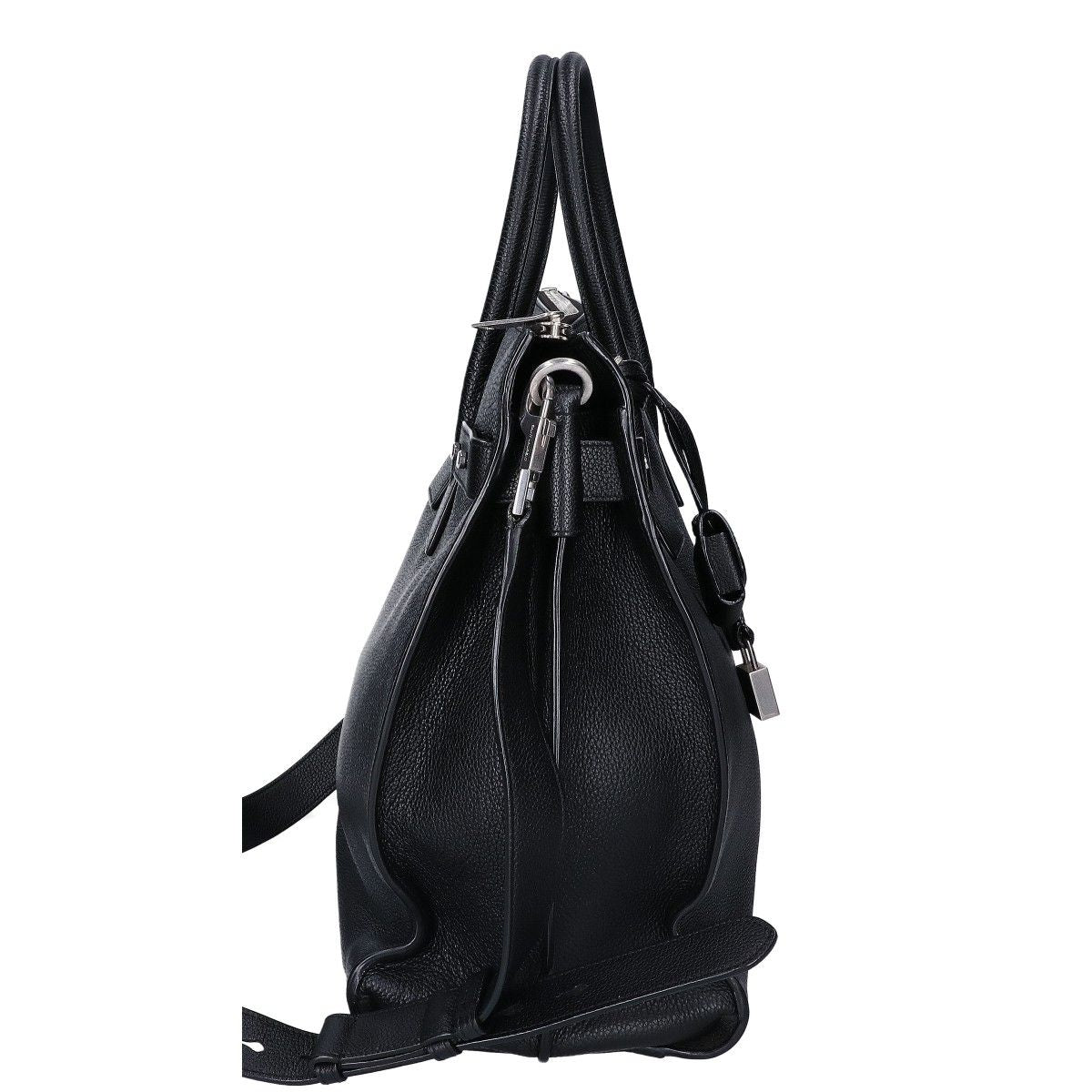 Saint Laurent Paris Grain Calfskin Sac de Jour Souple North South 2-Way Handbag — view 4