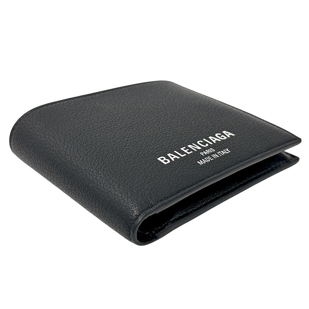 Balenciaga Wallet Bifold Leather Black Logo — view 3