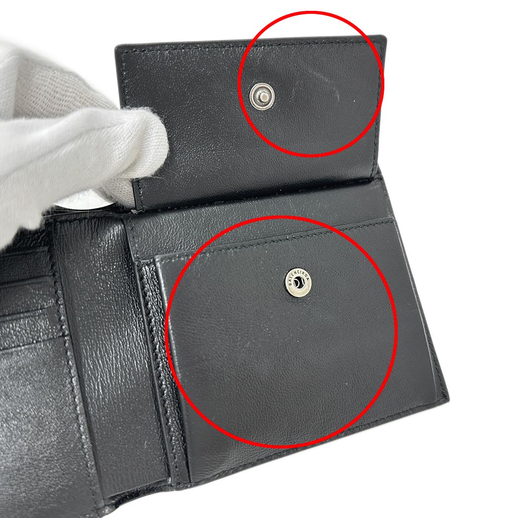 Balenciaga Wallet Bifold Leather Black Logo — view 8