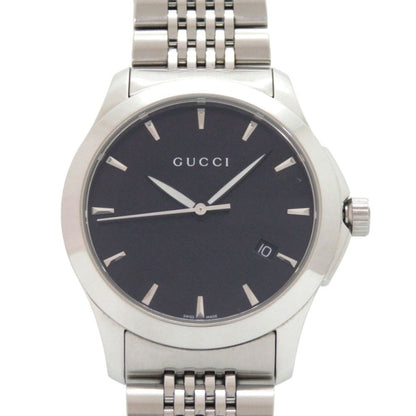Gucci G-Timeless 126.4 SS Black Silver Quartz Watch Dial