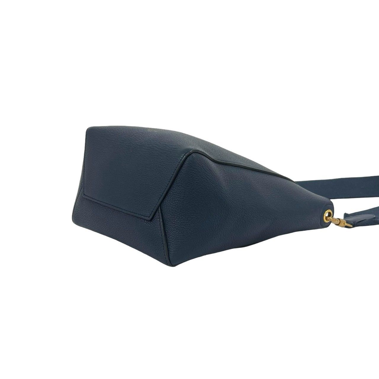 Celine Sangles Bucket Small Leather Shoulder Bag Cross Navy — view 8