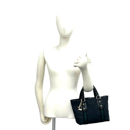 Gucci GG Logo Pattern Canvas Leather Mini Tote Boston Bag Navy — view 2