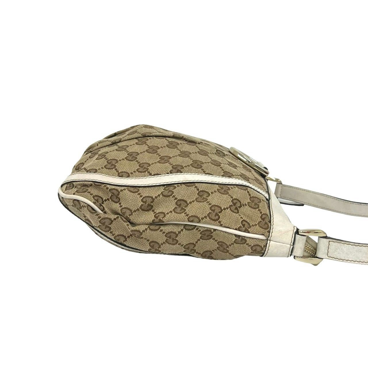 Gucci Abbey GG Logo Canvas Leather Shoulder Bag Pochette Cross Brown — view 6