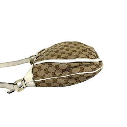 Gucci Abbey GG Logo Canvas Leather Shoulder Bag Pochette Cross Brown — view 5