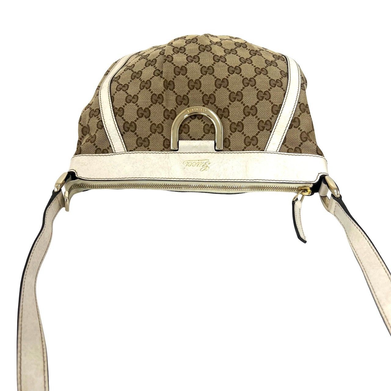 Gucci Abbey GG Logo Canvas Leather Shoulder Bag Pochette Cross Brown — view 4