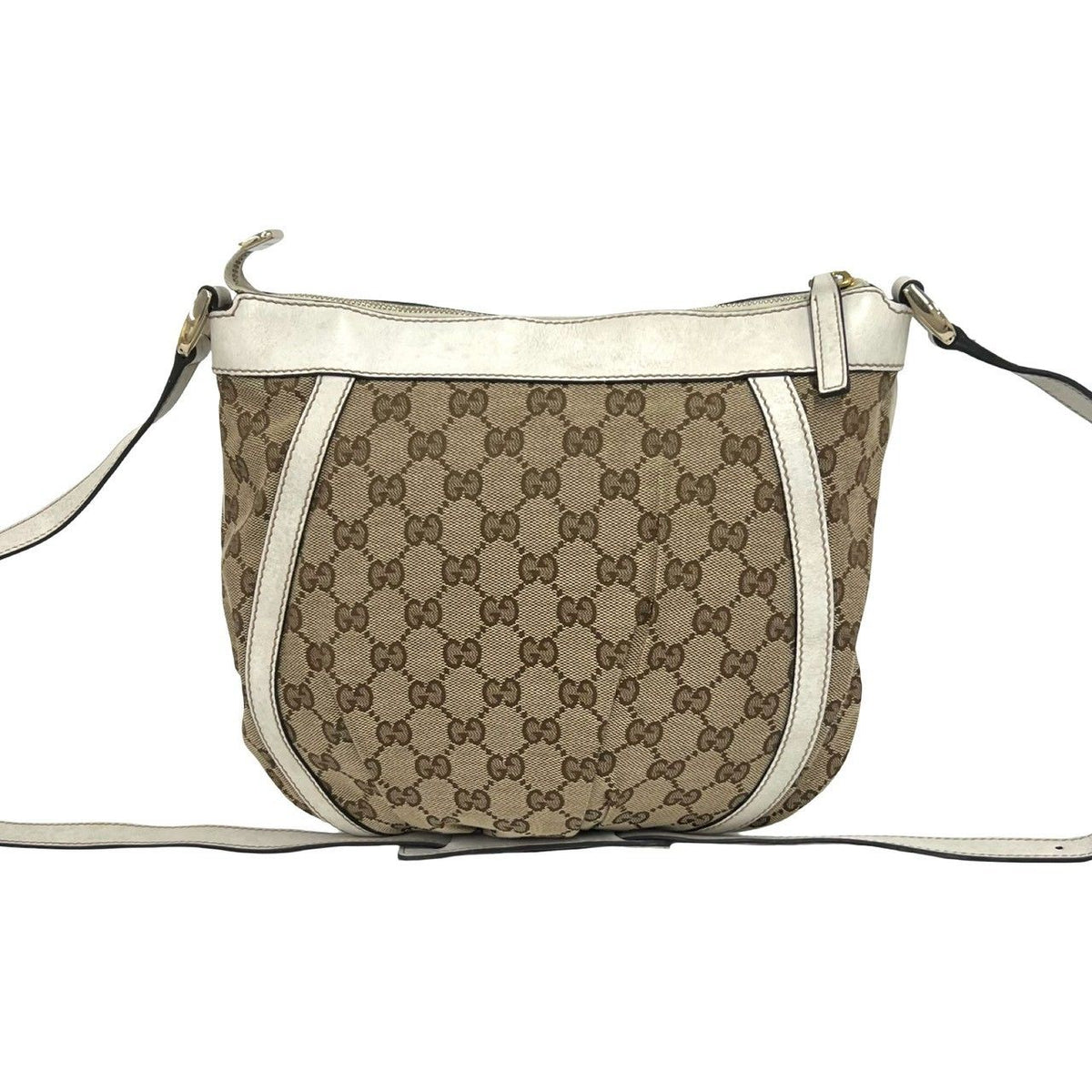 Gucci Abbey GG Logo Canvas Leather Shoulder Bag Pochette Cross Brown — view 3