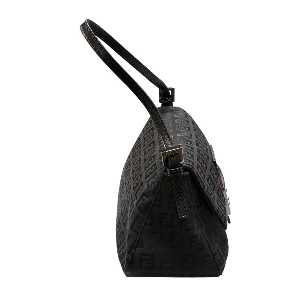 Fendi Mini Mamma Bucket Zucchino Pattern Shoulder Bag Leather Black — view 4