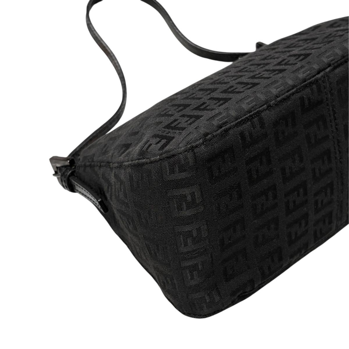 Fendi Mini Mamma Bucket Zucchino Pattern Shoulder Bag Leather Black — view 7