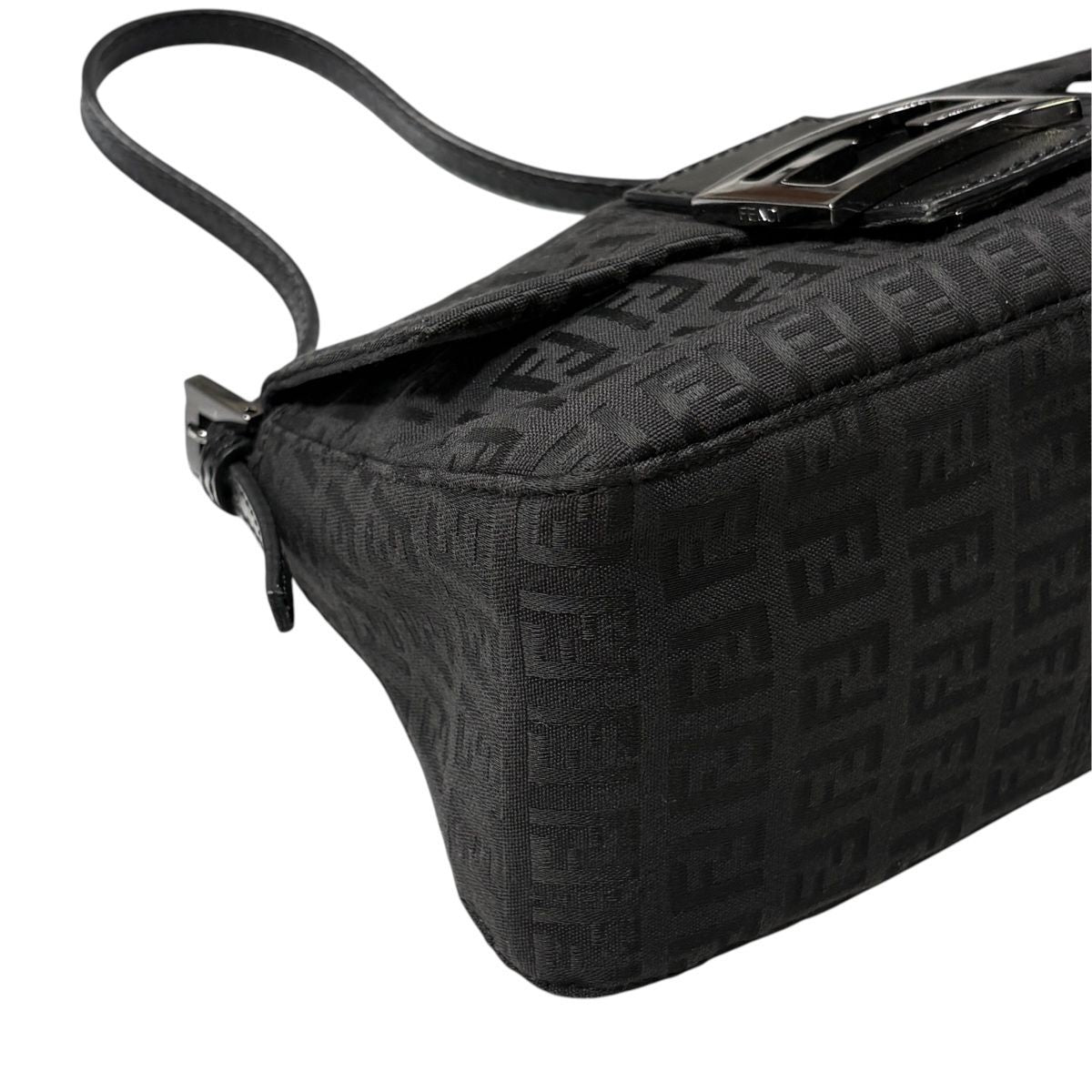 Fendi Mini Mamma Bucket Zucchino Pattern Shoulder Bag Leather Black — view 5