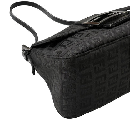 Fendi Mini Mamma Bucket Zucchino Pattern Shoulder Bag Leather Black — view 5