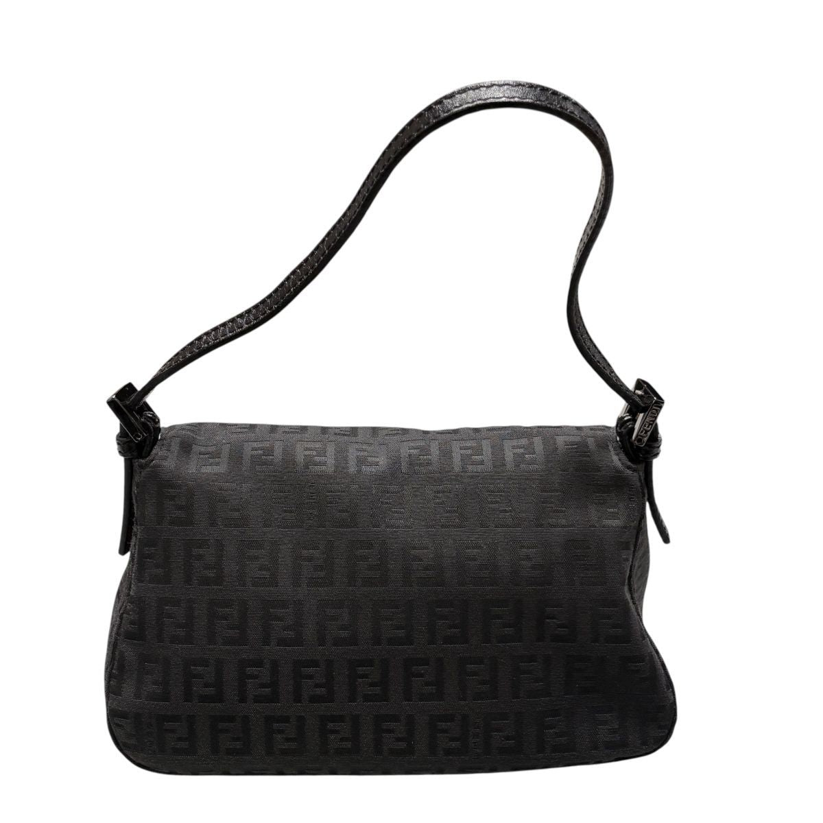 Fendi Mini Mamma Bucket Zucchino Pattern Shoulder Bag Leather Black — view 2