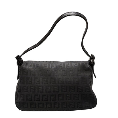 Fendi Mini Mamma Bucket Zucchino Pattern Shoulder Bag Leather Black — view 2