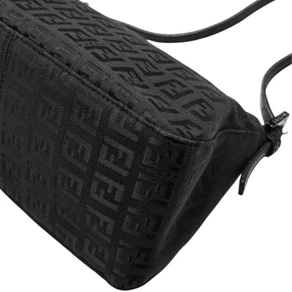 Fendi Mini Mamma Bucket Zucchino Pattern Shoulder Bag Leather Black — view 8
