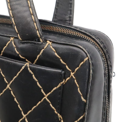 Chanel Wild Stitch CC Logo Tote Leather Black — view 8