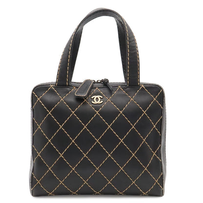Chanel Wild Stitch CC Logo Tote Leather Black