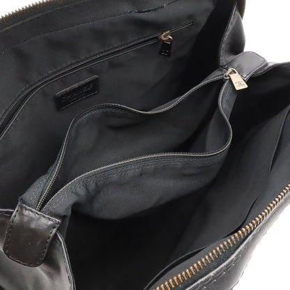 Chanel Wild Stitch CC Logo Tote Leather Black — view 6