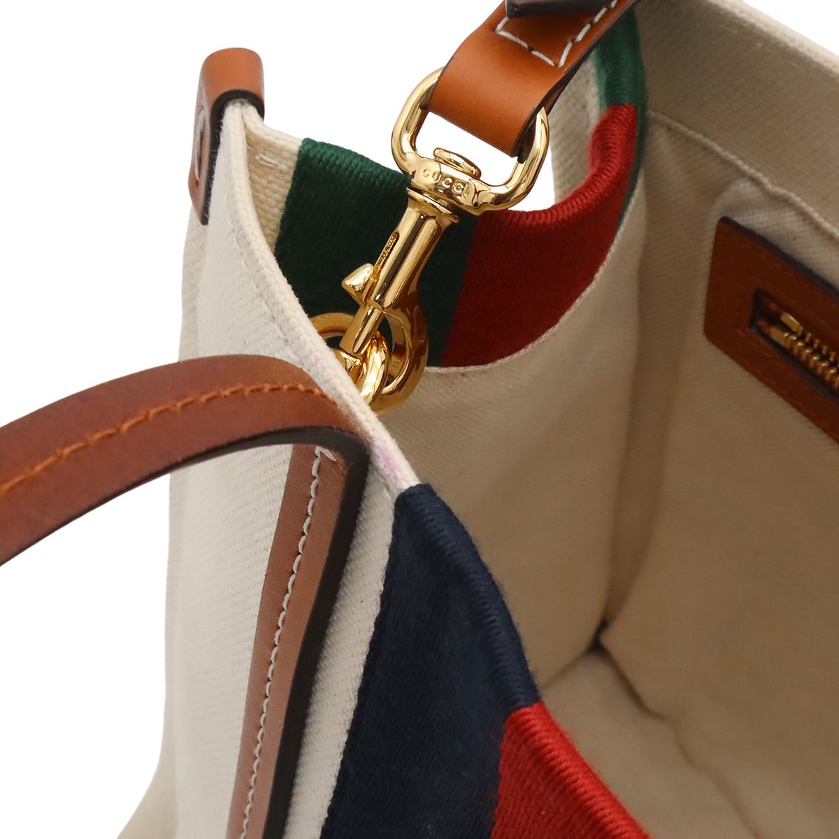 Gucci Interlocking G Web Stripe Tote 2-Way Shoulder Bag Crossbody Canvas — view 6