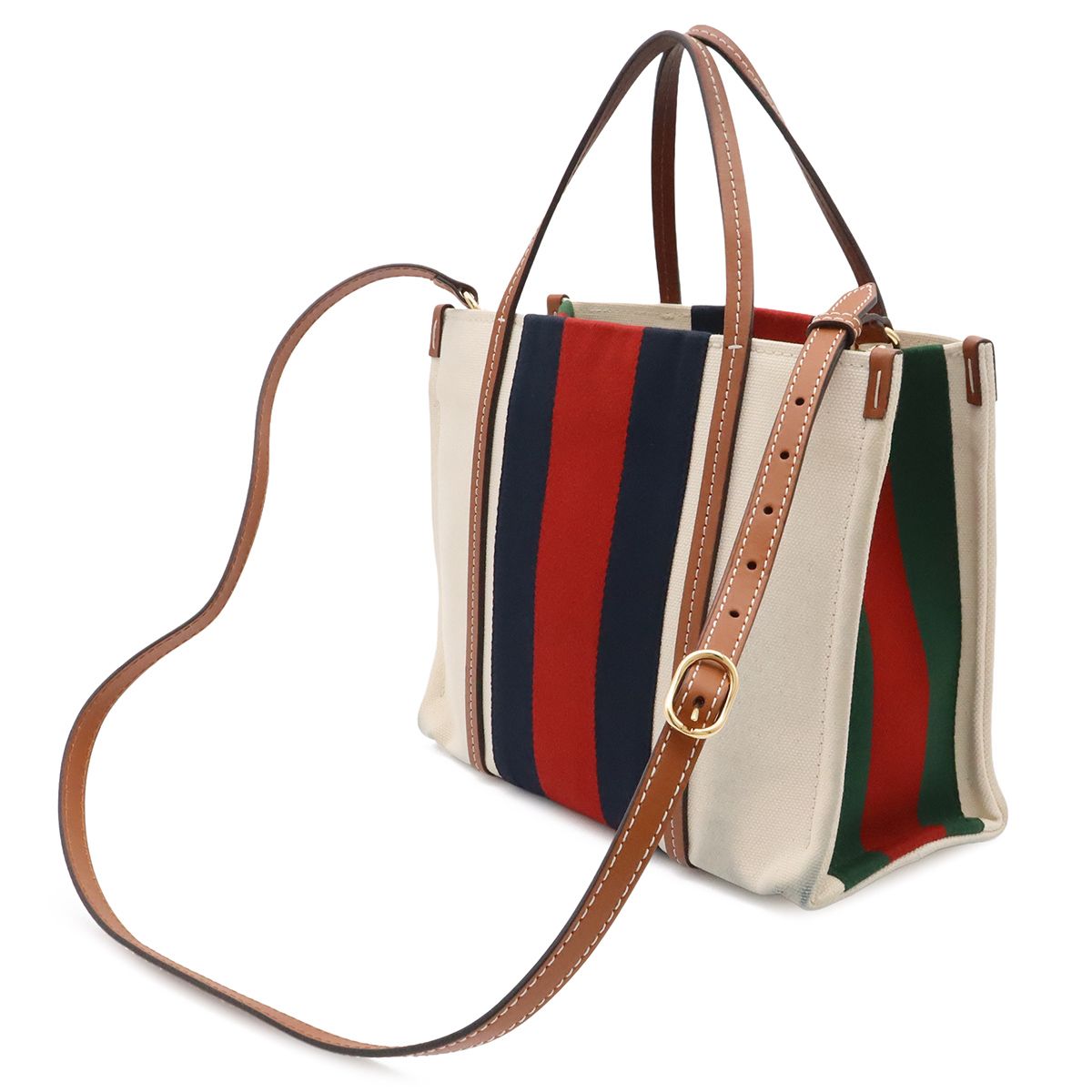 Gucci Interlocking G Web Stripe Tote 2-Way Shoulder Bag Crossbody Canvas — view 2