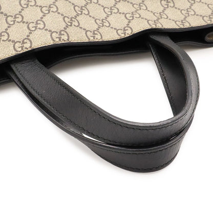 Gucci GG Supreme Tiger Tote 2-Way Shoulder Bag Leather Khaki Beige Black — view 4