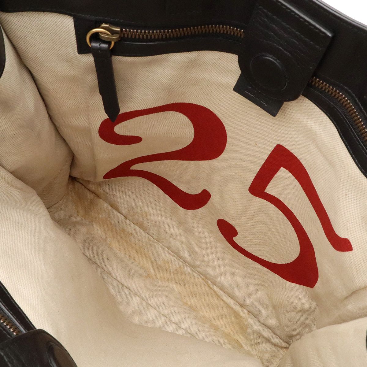 Gucci GG Supreme Tiger Tote 2-Way Shoulder Bag Leather Khaki Beige Black — view 6
