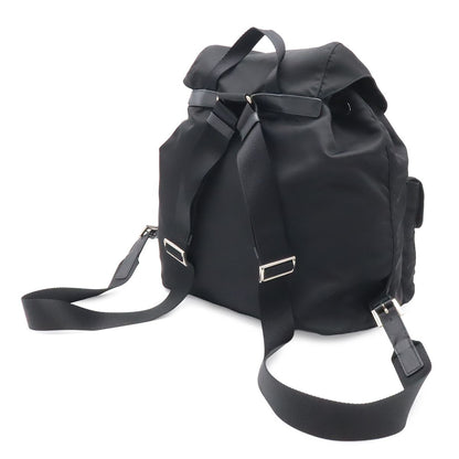Prada Triangle Logo Backpack Nylon Leather Nero Black Silver — view 2