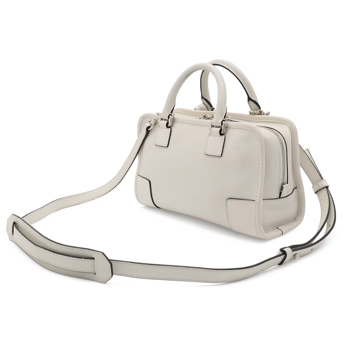 Loewe Amazona 23 Anagram Mini Boston 2-Way Shoulder Bag Crossbody Leather White — view 2