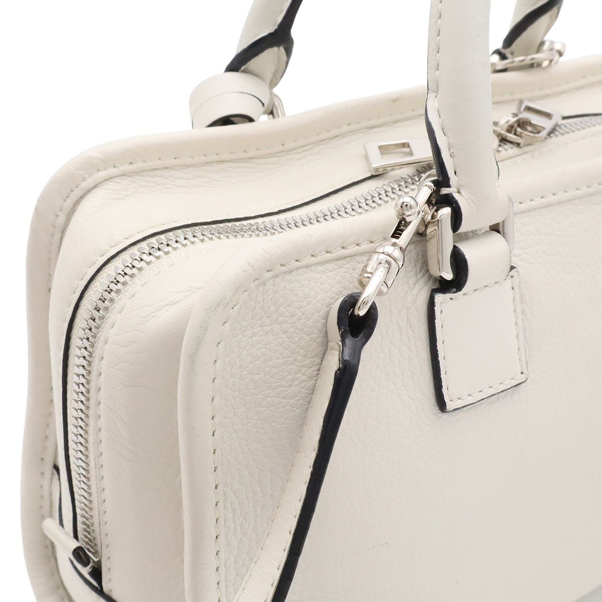 Loewe Amazona 23 Anagram Mini Boston 2-Way Shoulder Bag Crossbody Leather White — view 7