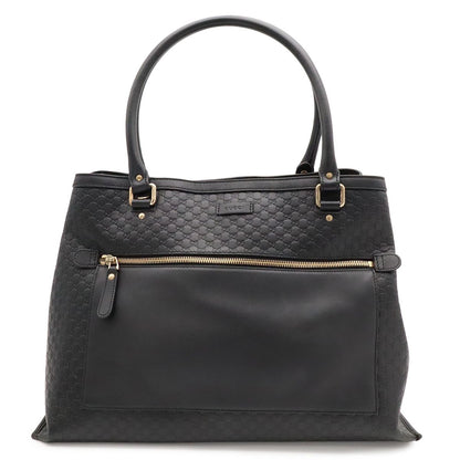 Gucci Micro Guccissima Tote Shoulder Bag Leather Black Gold