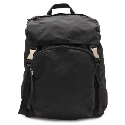 Prada Triangle Logo Backpack Nylon Nero Black Silver