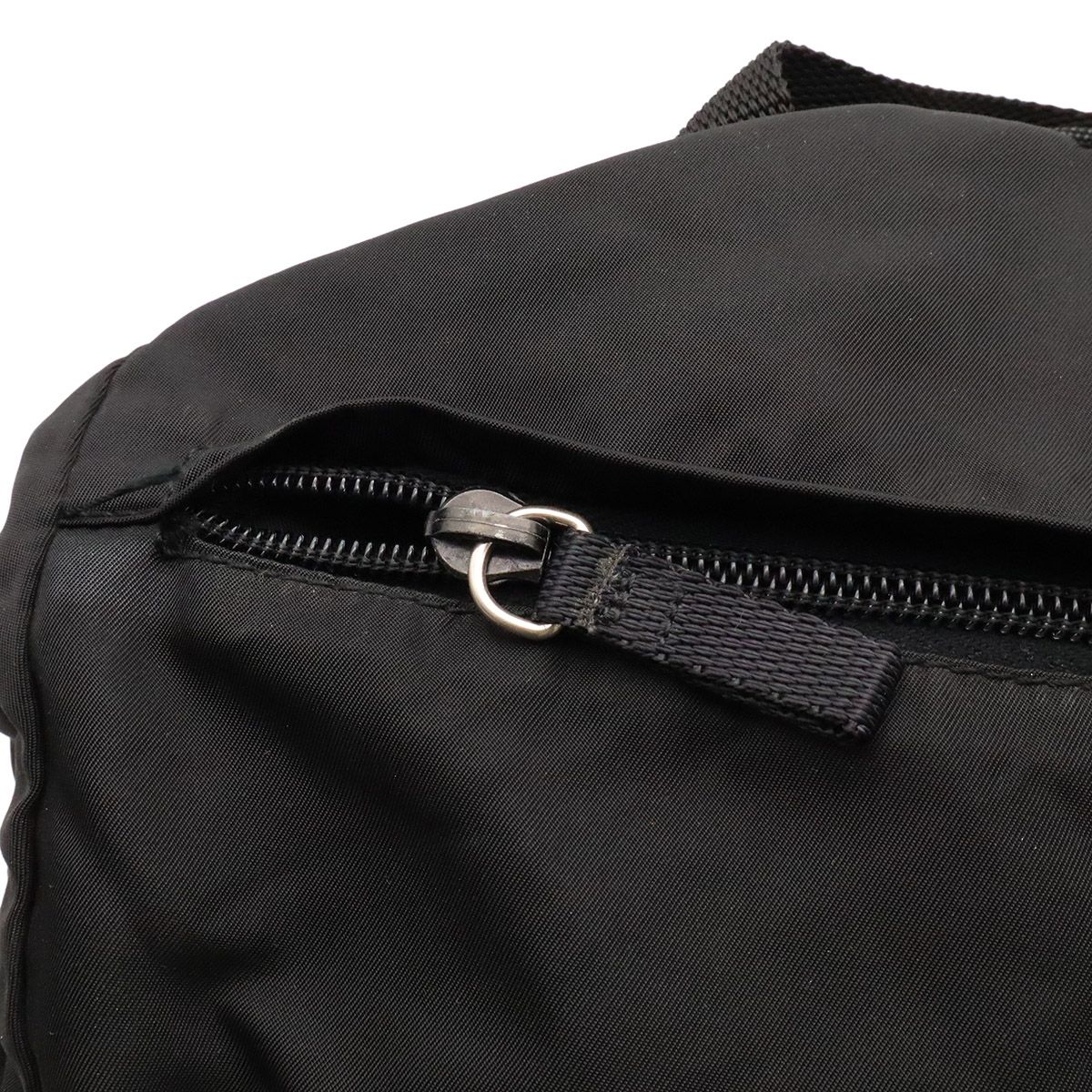 Prada Triangle Logo Backpack Nylon Nero Black Silver — view 7