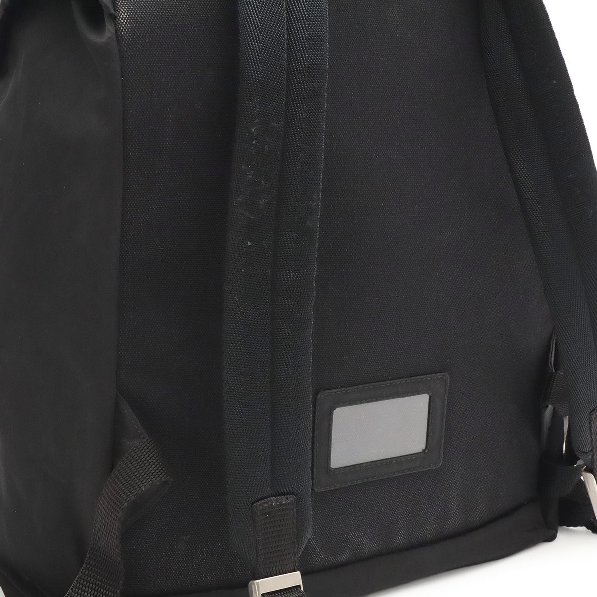 Prada Triangle Logo Backpack Nylon Nero Black Silver — view 4