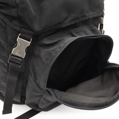 Prada Triangle Logo Backpack Nylon Nero Black Silver — view 6