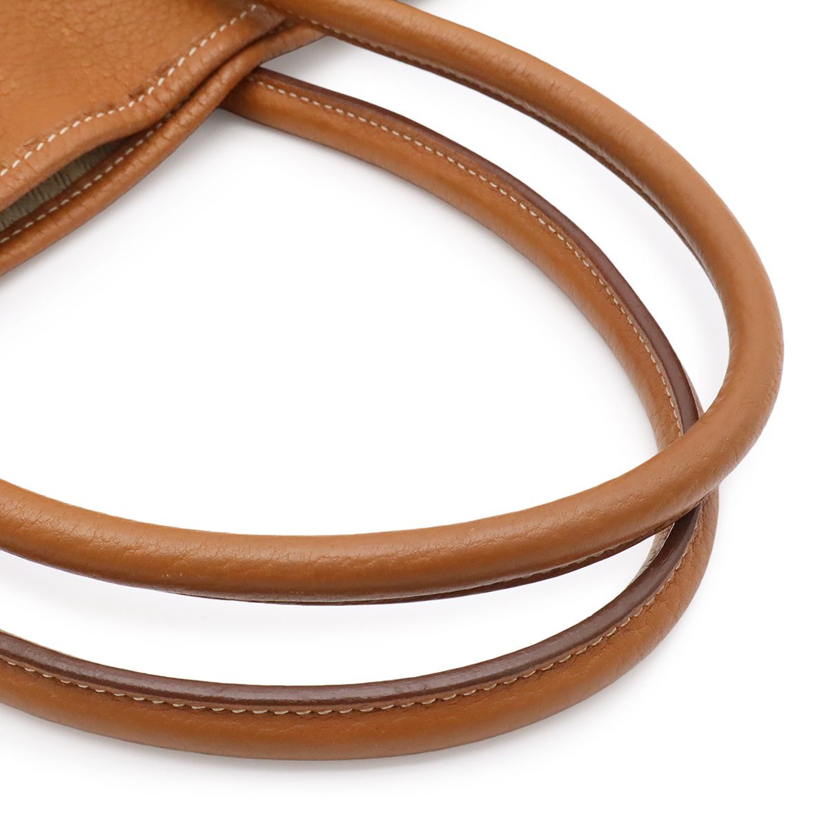 Hermes Garden Party PM Tote Negonda Leather Camel Light Brown Silver — view 4