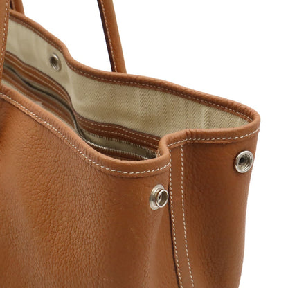 Hermes Garden Party PM Tote Negonda Leather Camel Light Brown Silver — view 7