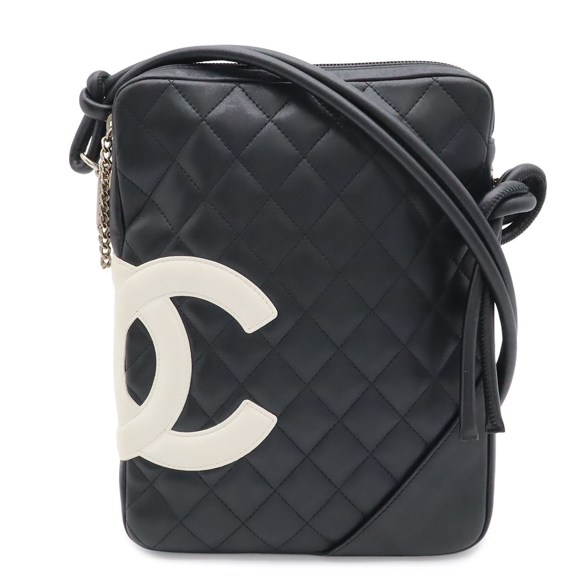 Chanel Cambon Line CC Logo Medium Pochette Shoulder Bag Crossbody Soft Calfskin