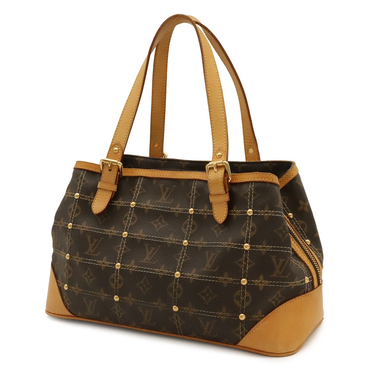 Louis Vuitton Monogram Rivet Tote Shoulder Bag Stitch — view 2