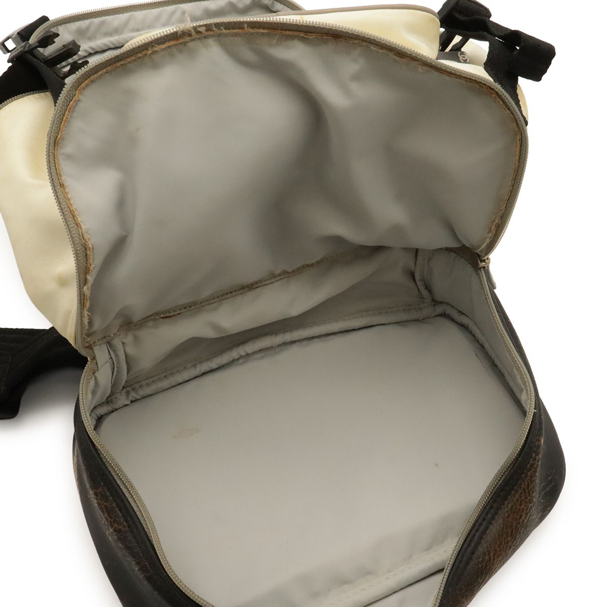 Chanel Sports Line CC Logo Backpack Nylon Rubber Ivory Black Gray — view 7