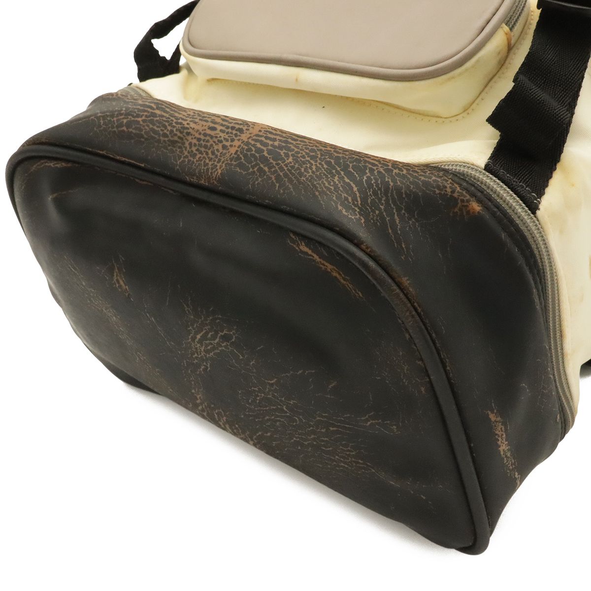 Chanel Sports Line CC Logo Backpack Nylon Rubber Ivory Black Gray — view 3