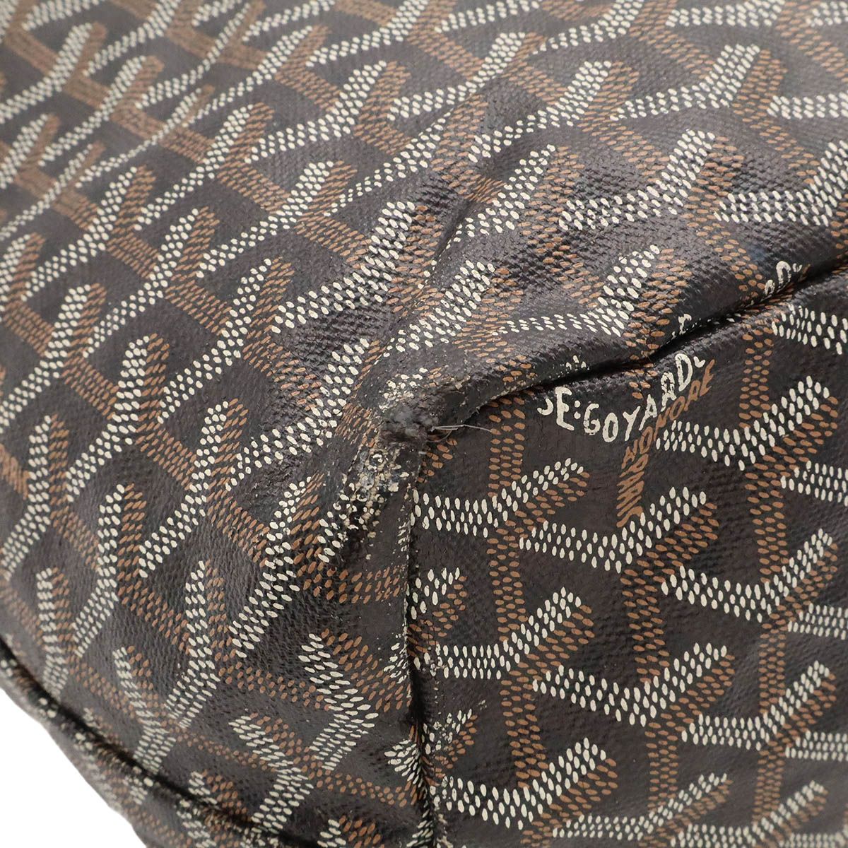 Goyard Saint Louis PM Tote Shoulder Bag Leather Black White — view 3