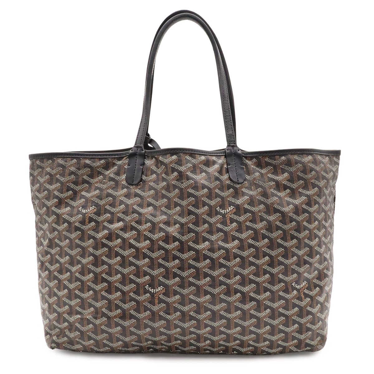 Goyard Saint Louis PM Tote Shoulder Bag Leather Black White
