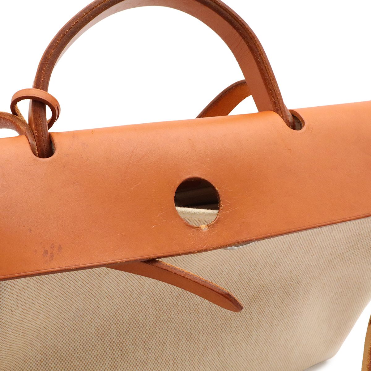 Hermes Herbag PM 2-Way Shoulder Bag Toile Officier GM Black Natural — view 6