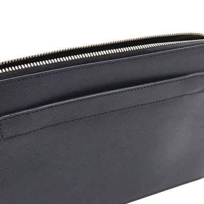 Prada Porter Collaboration Saffiano Clutch Leather Navy Silver — view 4