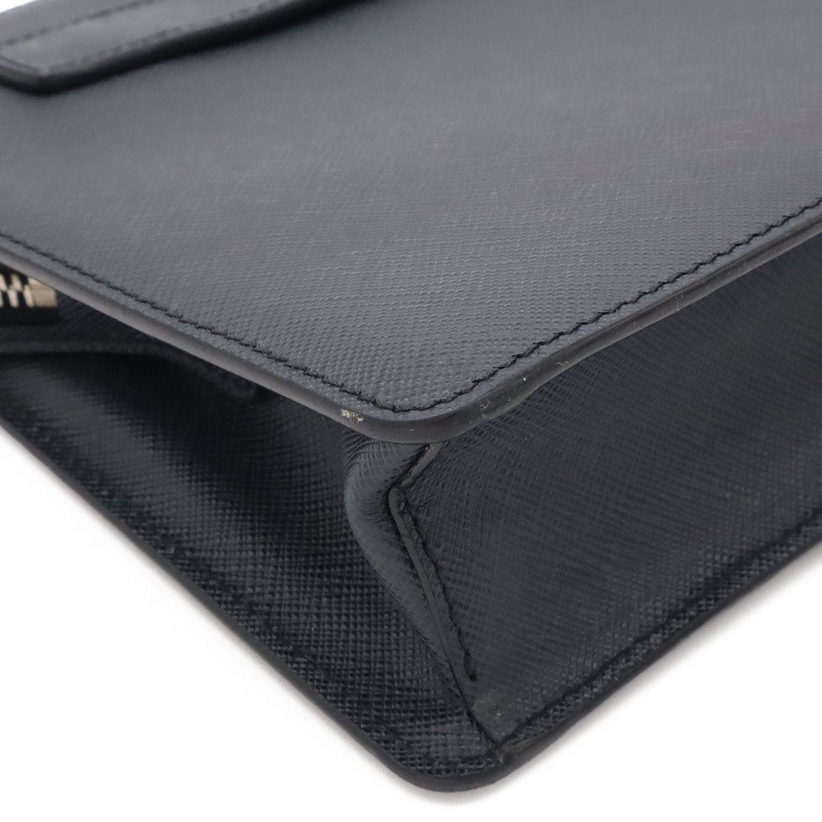 Prada Porter Collaboration Saffiano Clutch Leather Navy Silver — view 3
