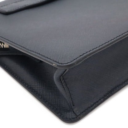 Prada Porter Collaboration Saffiano Clutch Leather Navy Silver — view 3