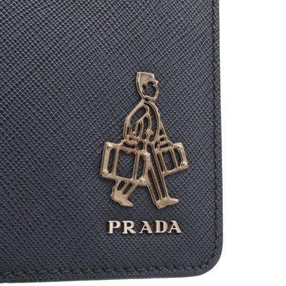 Prada Porter Collaboration Saffiano Clutch Leather Navy Silver — view 7