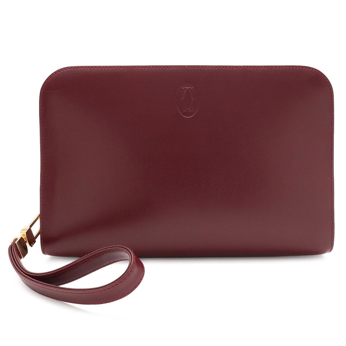 Cartier Must Line Clutch Leather Bordeaux Red Gold