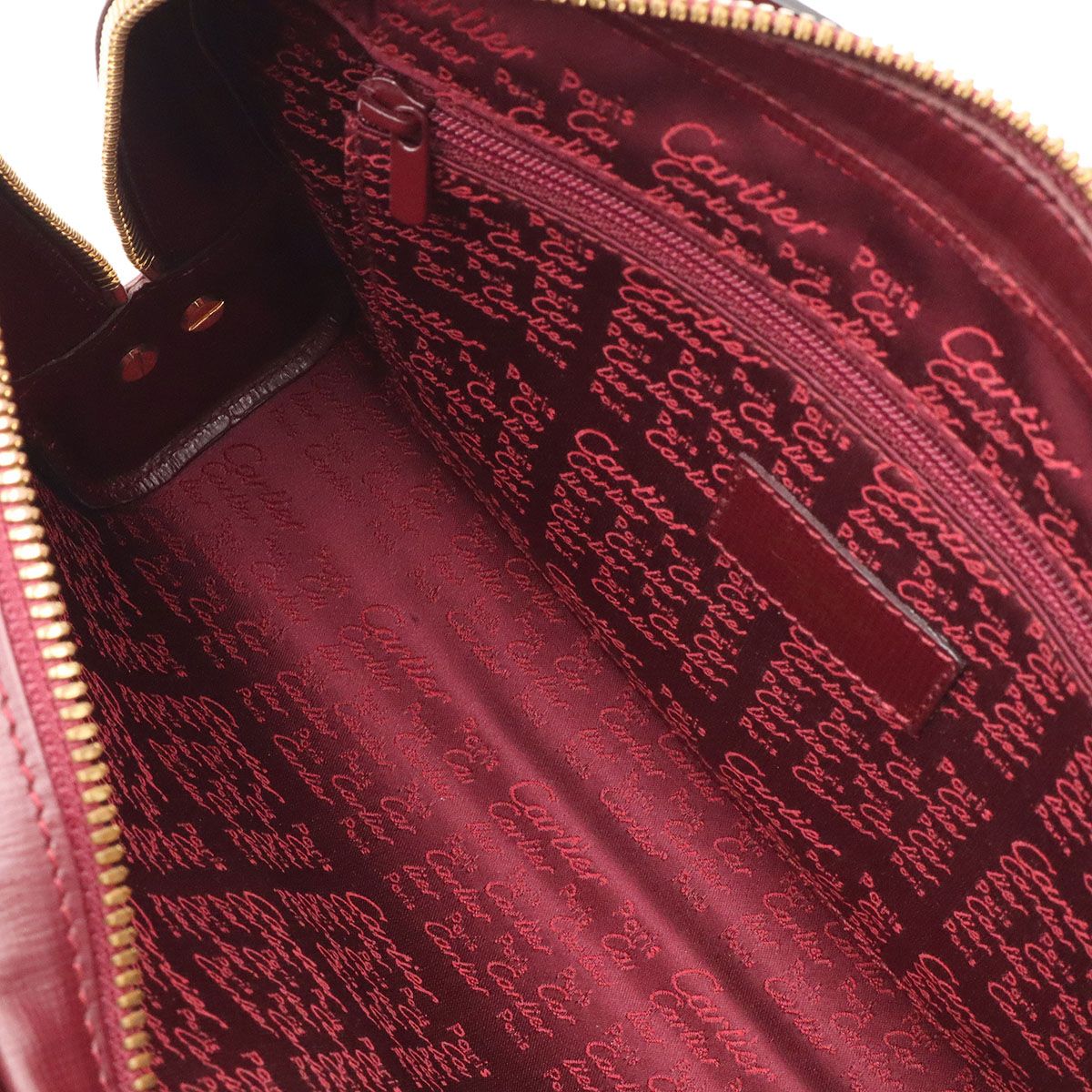 Cartier Must Line Clutch Leather Bordeaux Red Gold — view 7